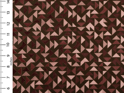 Multicolour geometric pattern velvet flock Easy Clean sofa, chair and curtain fabrics