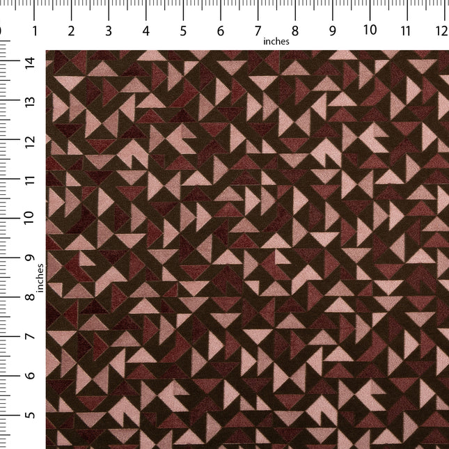 Multicolour geometric pattern velvet flock Easy Clean sofa, chair and curtain fabrics