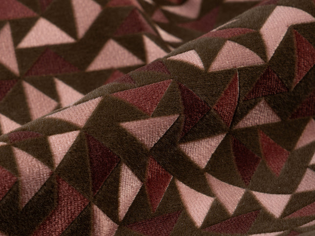 Multicolour geometric pattern velvet flock Easy Clean sofa, chair and curtain fabrics