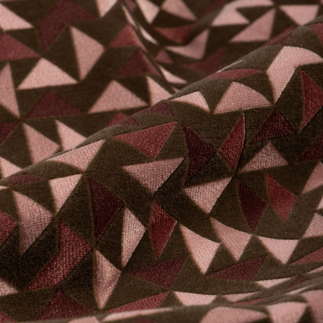 Multicolour geometric pattern velvet flock Easy Clean sofa, chair and curtain fabrics