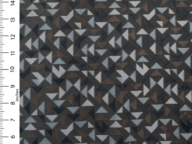 Multicolour geometric pattern velvet flock Easy Clean sofa, chair and curtain fabrics