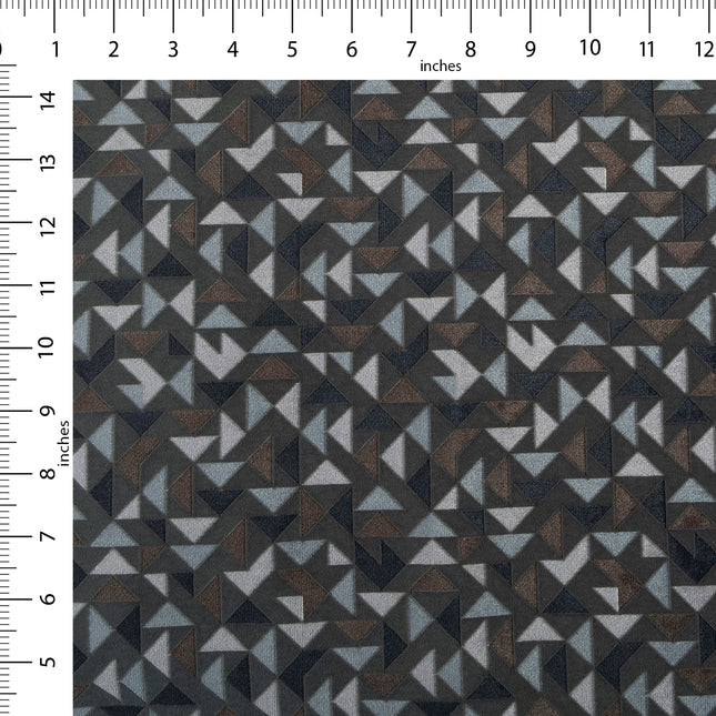 Multicolour geometric pattern velvet flock Easy Clean sofa, chair and curtain fabrics