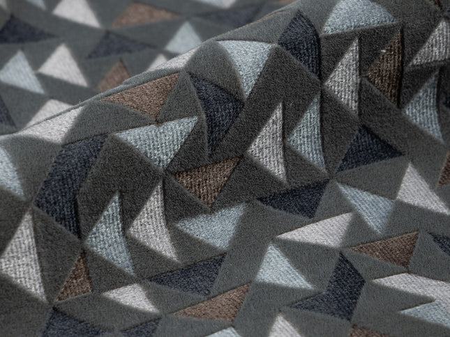 Multicolour geometric pattern velvet flock Easy Clean sofa, chair and curtain fabrics