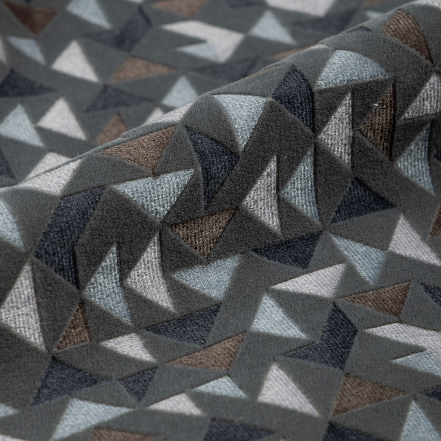 Multicolour geometric pattern velvet flock Easy Clean sofa, chair and curtain fabrics