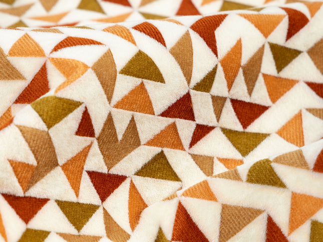 Multicolour geometric pattern velvet flock Easy Clean sofa, chair and curtain fabrics