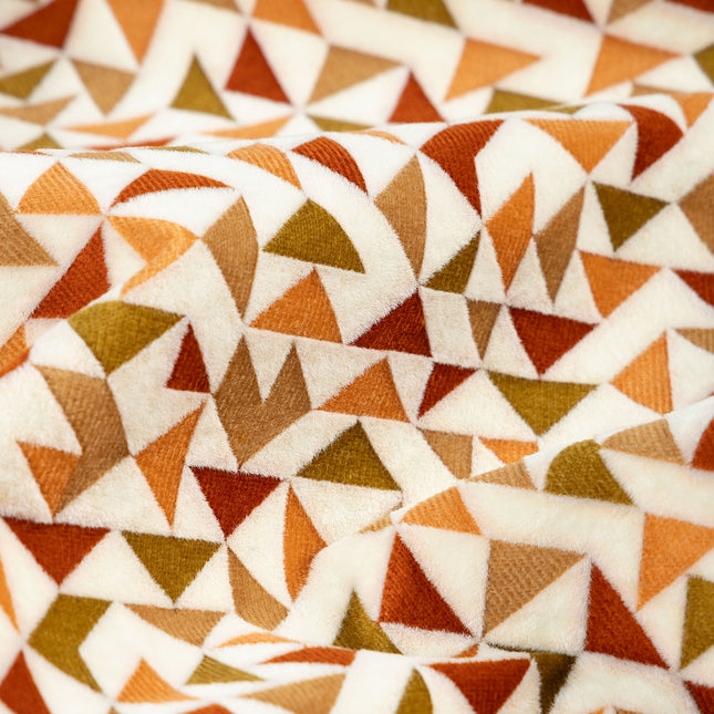 Multicolour geometric pattern velvet flock Easy Clean sofa, chair and curtain fabrics