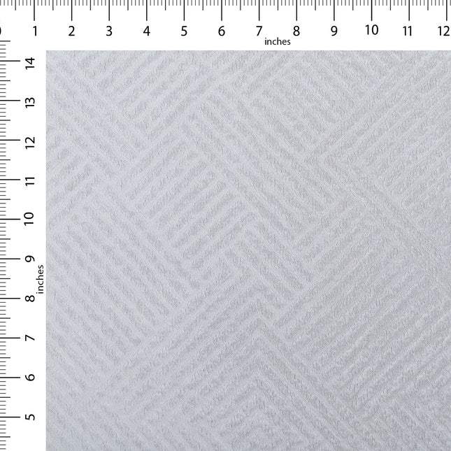 Light grey colour textured velvet flock geometric pattern sofa, chair and curtain fabrics