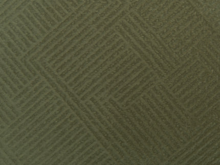 Dark olive green colour textured velvet flock geometric pattern sofa, chair and curtain fabrics