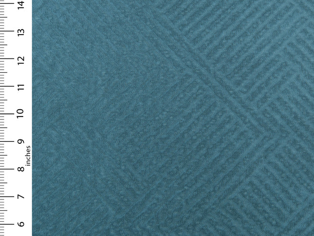 Deep teal colour textured velvet flock geometric pattern sofa, chair and curtain fabrics