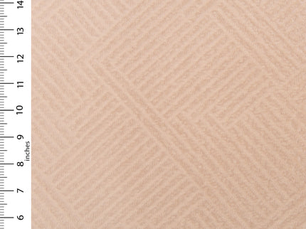 Beige colour textured velvet flock geometric pattern sofa, chair and curtain fabrics
