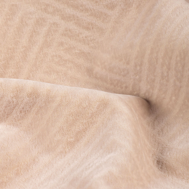 Beige colour textured velvet flock geometric pattern sofa, chair and curtain fabrics