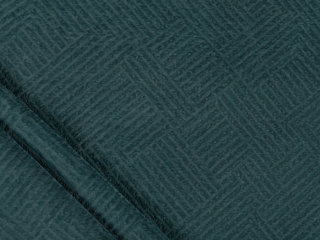 Navy blue colour textured velvet flock geometric pattern sofa, chair and curtain fabrics