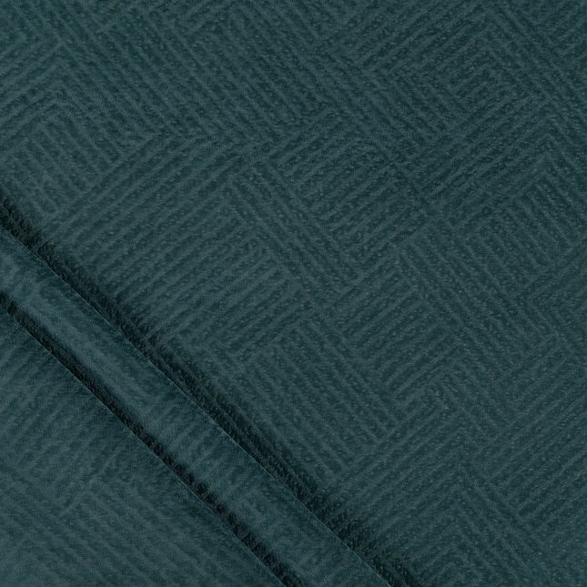 Navy blue colour textured velvet flock geometric pattern sofa, chair and curtain fabrics