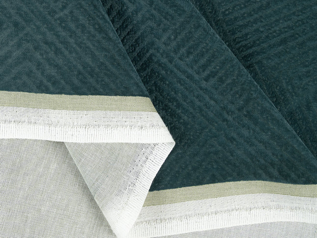 Navy blue colour textured velvet flock geometric pattern sofa, chair and curtain fabrics