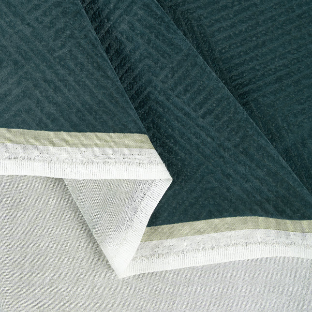 Navy blue colour textured velvet flock geometric pattern sofa, chair and curtain fabrics