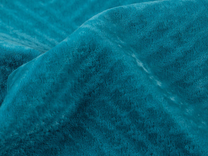 Teal blue colour textured velvet flock geometric pattern readymade cushion cover