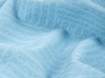 Sky blue colour textured velvet flock geometric pattern sofa, chair and curtain fabrics