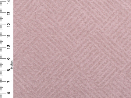 Dusty pink colour textured velvet flock geometric pattern sofa, chair and curtain fabrics