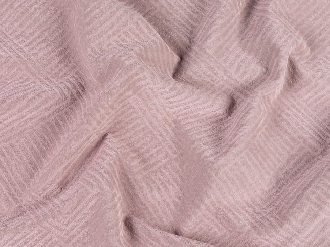 Dusty pink colour textured velvet flock geometric pattern sofa, chair and curtain fabrics