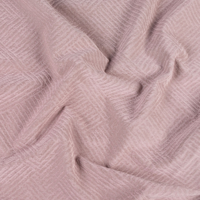 Dusty pink colour textured velvet flock geometric pattern sofa, chair and curtain fabrics