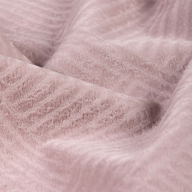 Dusty pink colour textured velvet flock geometric pattern sofa, chair and curtain fabrics
