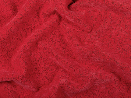 Cherry Red Colour Textured Velvet Flock Easy Clean Sofa and Chair Fabric