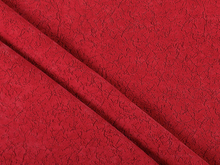 Cherry Red Colour Textured Velvet Flock Easy Clean Sofa and Chair Fabric