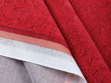 Cherry Red Colour Textured Velvet Flock Easy Clean Sofa and Chair Fabric