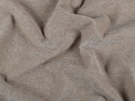 Beige Colour Textured Velvet Flock Easy Clean Sofa and Chair Fabric
