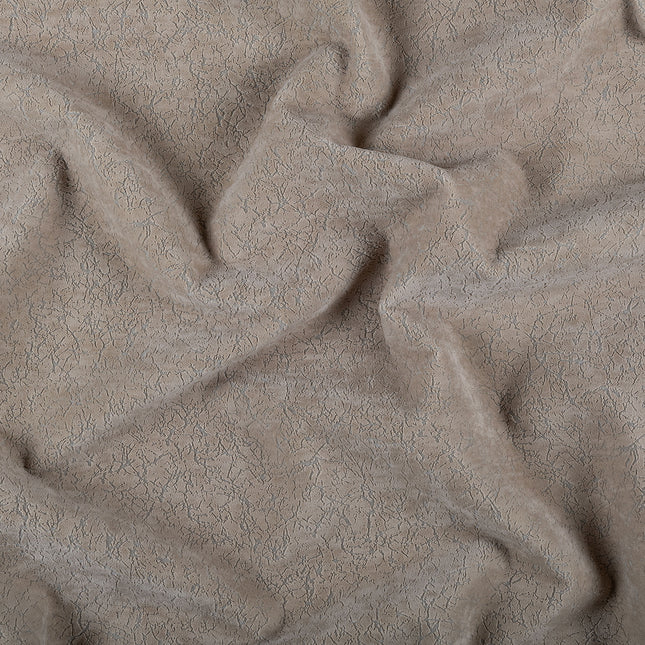 Beige Colour Textured Velvet Flock Easy Clean Sofa and Chair Fabric