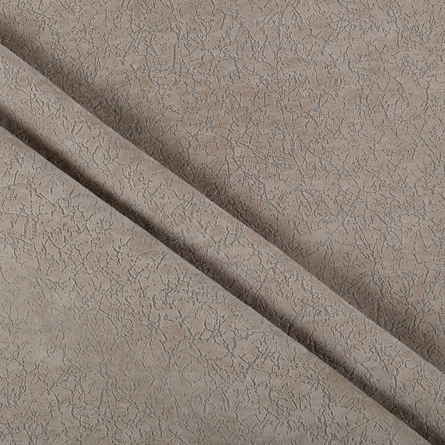 Beige Colour Textured Velvet Flock Easy Clean Sofa and Chair Fabric