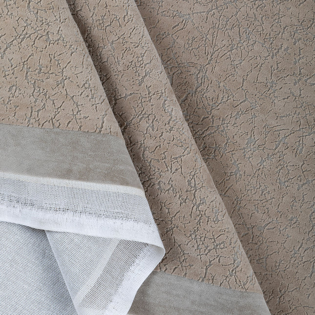 Beige Colour Textured Velvet Flock Easy Clean Sofa and Chair Fabric