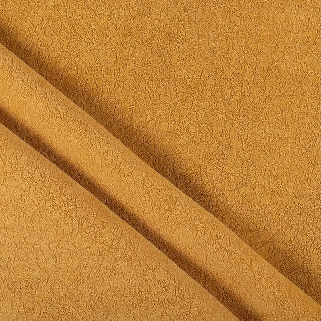 Ochre Yellow Colour Textured Velvet Flock Easy Clean Sofa and Chair Fabric