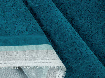 Turquoise Colour Textured Velvet Flock Easy Clean Sofa and Chair Fabric