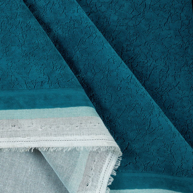 Turquoise Colour Textured Velvet Flock Easy Clean Sofa and Chair Fabric