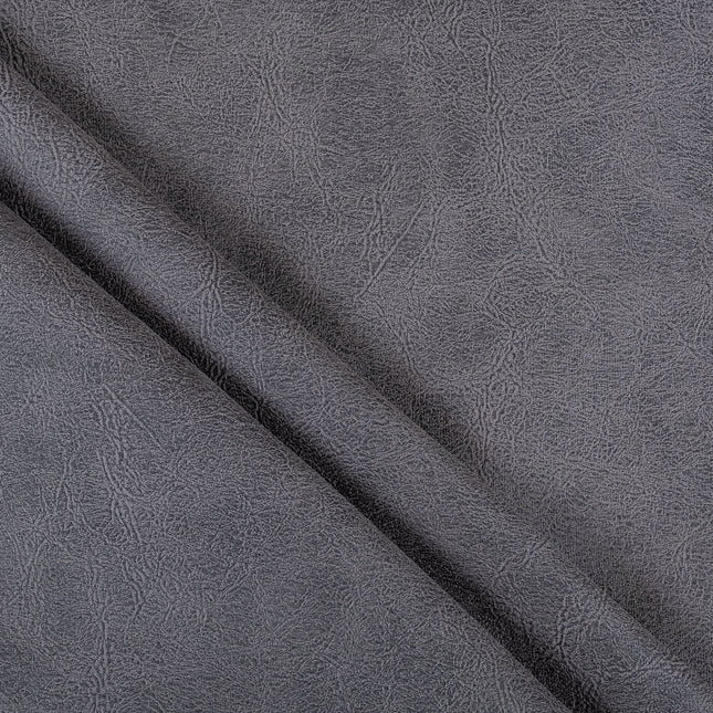 Medium Charcoal Grey Colour Leather Texture Suede Sofa and Chair Fabric