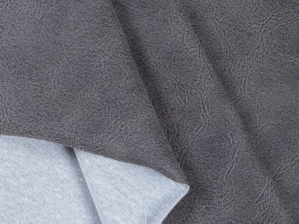 Medium Charcoal Grey Colour Leather Texture Suede Sofa and Chair Fabric