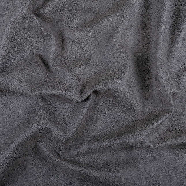 Medium Charcoal Grey Colour Leather Texture Suede Sofa and Chair Fabric
