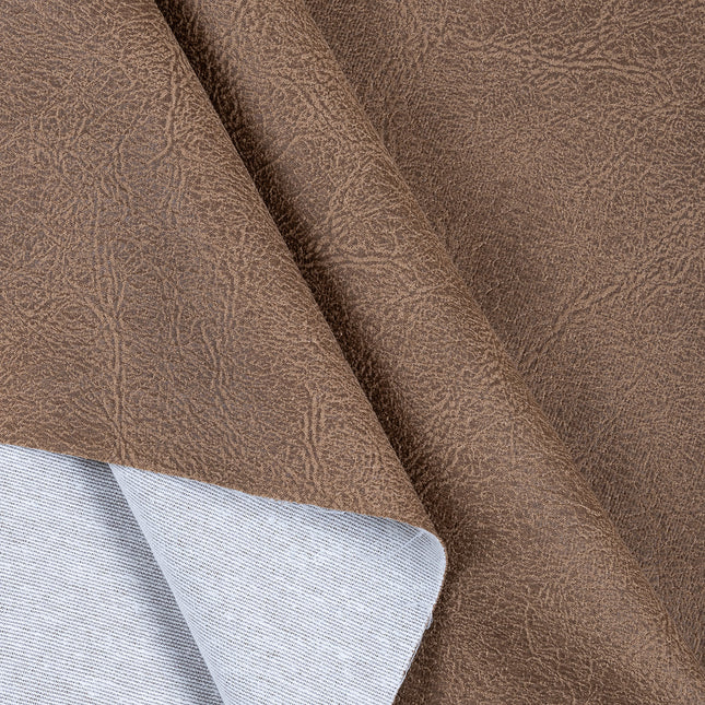 Chestnut Brown Colour Leather Texture Suede Sofa and Chair Fabric