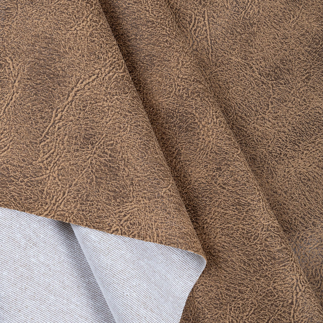 Mustard Brown Colour Leather Texture Suede Sofa and Chair Fabric