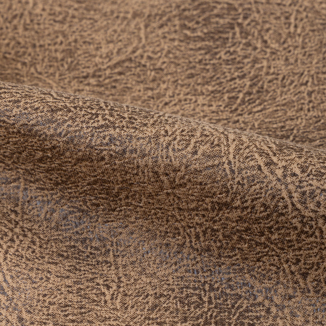 Mustard Brown Colour Leather Texture Suede Sofa and Chair Fabric