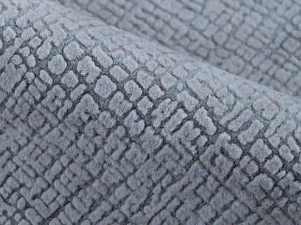Cement Gray Colour Geometric Pattern Velvet Flock Easy Clean Sofa and Chair Fabric