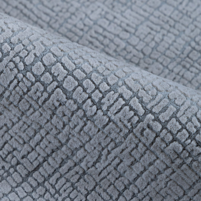 Cement Gray Colour Geometric Pattern Velvet Flock Easy Clean Sofa and Chair Fabric