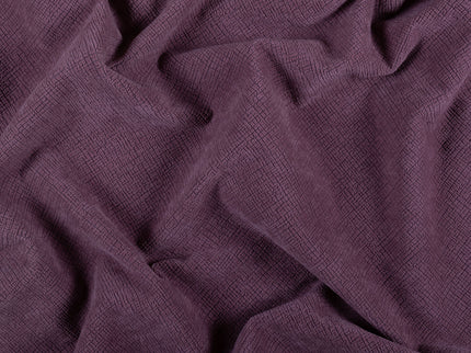 Dark Mauve Colour Geometric Pattern Velvet Flock Easy Clean Sofa and Chair Fabric