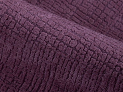 Dark Mauve Colour Geometric Pattern Velvet Flock Easy Clean Sofa and Chair Fabric