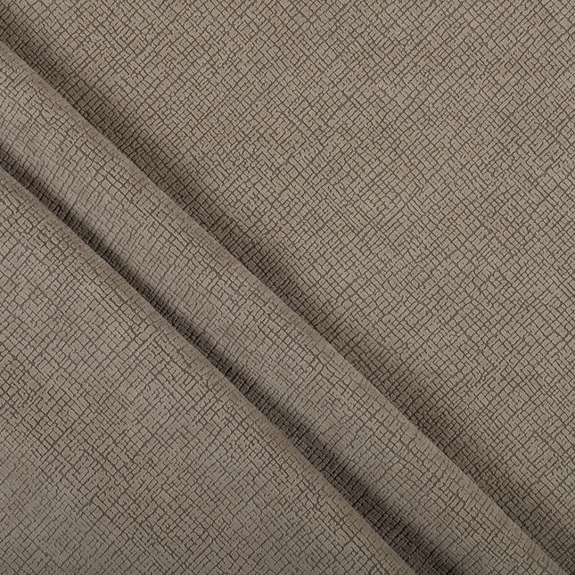 Light Olive Beige Colour Geometric Pattern Velvet Flock Easy Clean Sofa and Chair Fabric