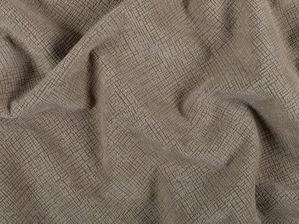 Light Olive Beige Colour Geometric Pattern Velvet Flock Easy Clean Sofa and Chair Fabric