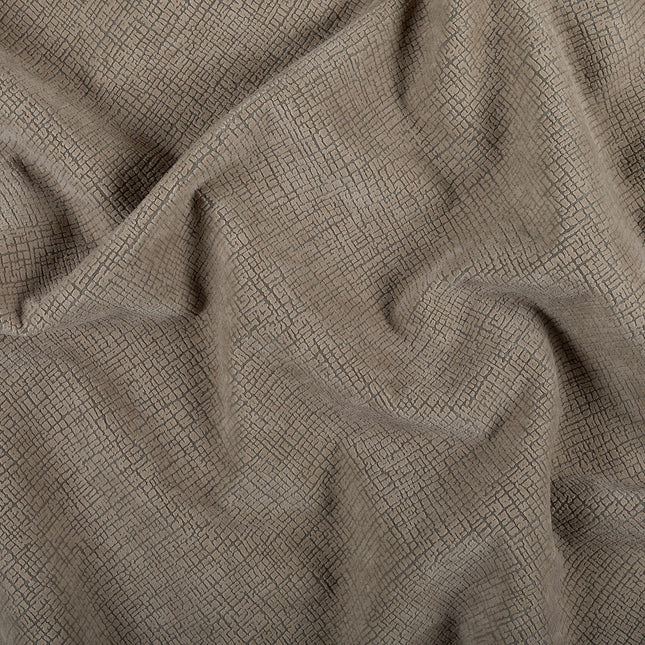 Light Olive Beige Colour Geometric Pattern Velvet Flock Easy Clean Sofa and Chair Fabric