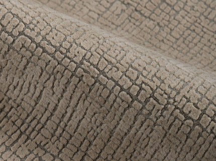 Light Olive Beige Colour Geometric Pattern Velvet Flock Easy Clean Sofa and Chair Fabric