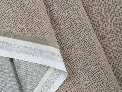 Beige Colour Geometric Pattern Velvet Flock Easy Clean Sofa and Chair Fabric